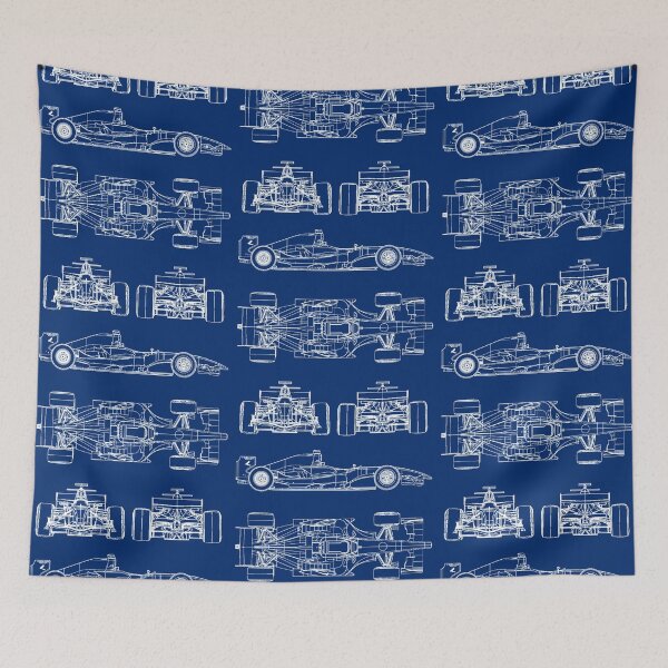 Item preview, Racing car blueprint project blue designed and sold by ideasfinder.