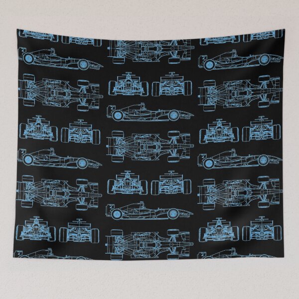 Item preview, Racing car blueprint project light blue designed and sold by ideasfinder.