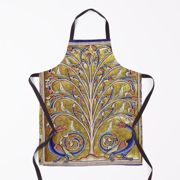 Item preview, MEDIEVAL BESTIARY,TREE OF LIFE ,BIRDS,DRAGONS FANTASTIC ANIMALS IN GOLD RED BLUE COLORS designed and sold by BulganLumini.