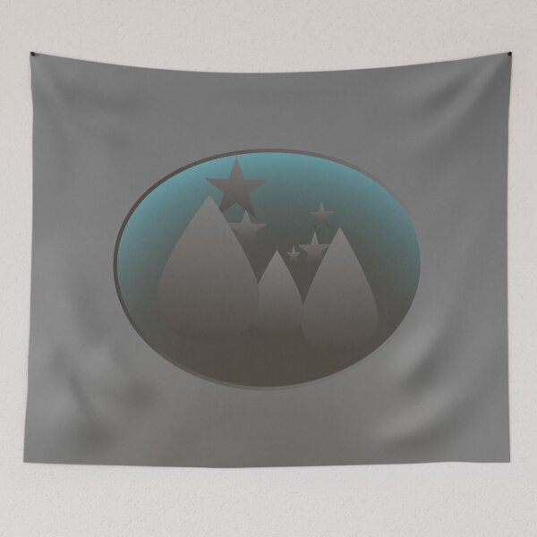 Item preview, Teardrop and star fantasy scene on cool taupe gradient background  designed and sold by PetaJaneHome.