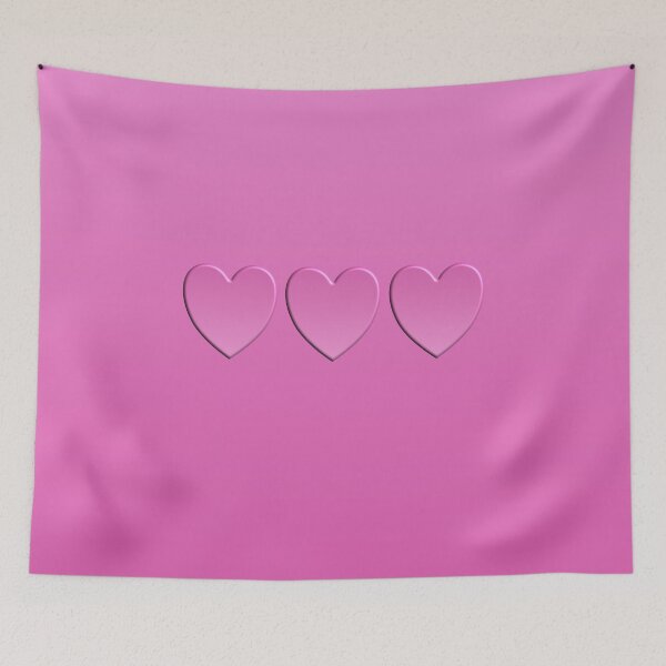 Item preview, 3D pink hearts on a pretty pink gradient background  designed and sold by PetaJaneHome.