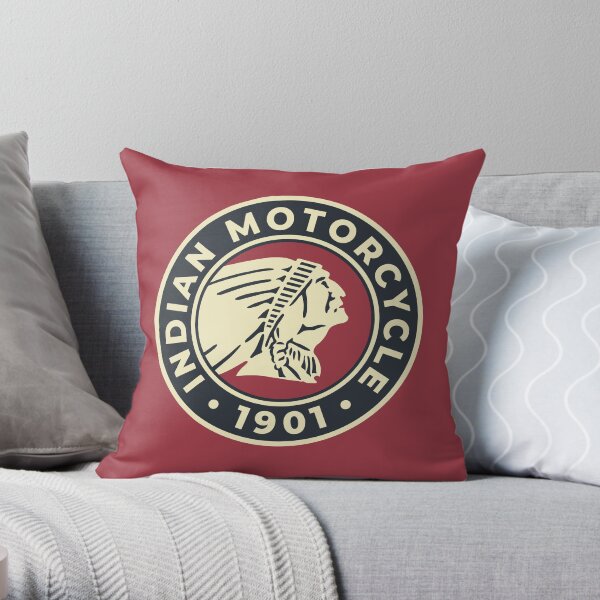 Indian Motorcycle 1901 - Round Custom Logo Throw Pillow