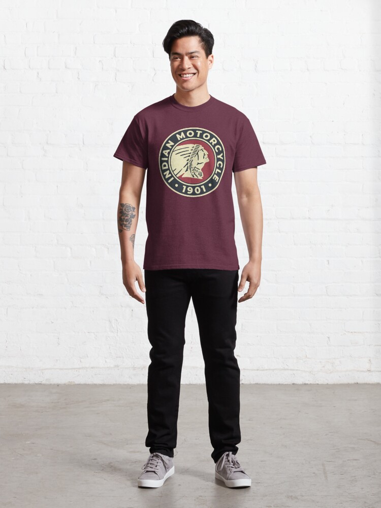 Alternate view of Indian Motorcycle 1901 - Round Custom Logo Classic T-Shirt