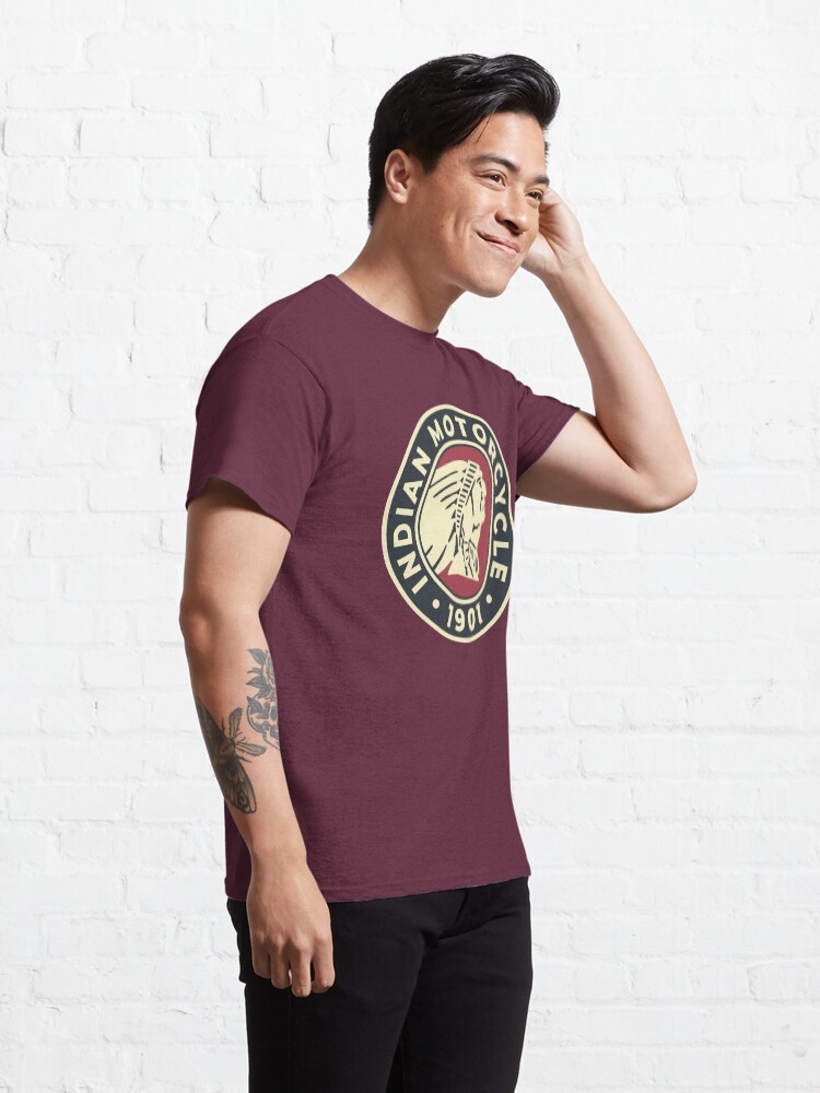 Alternate view of Indian Motorcycle 1901 - Round Custom Logo Classic T-Shirt