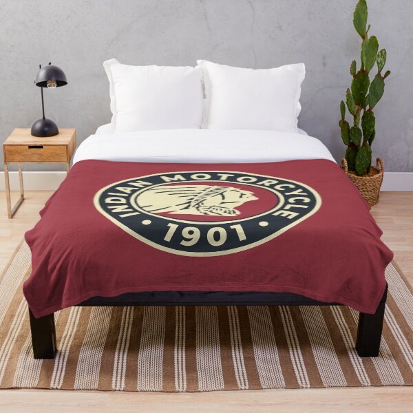 Indian Motorcycle 1901 - Round Custom Logo Throw Blanket