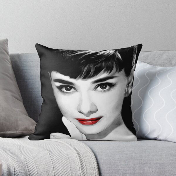 Audrey Hepburn Lips Throw Pillow