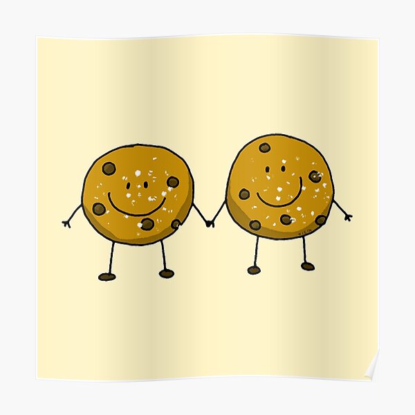 Cute chocolate chip cookie besties Poster