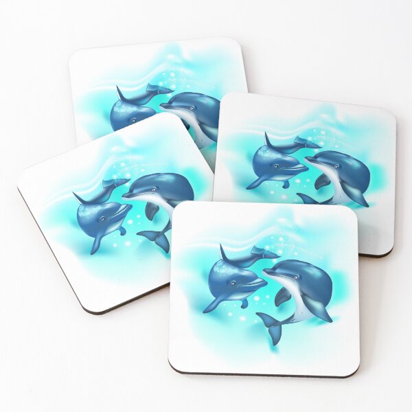 Item preview, Dolphins realistic cartoon. Family dolphins.  designed and sold by LanaGord.