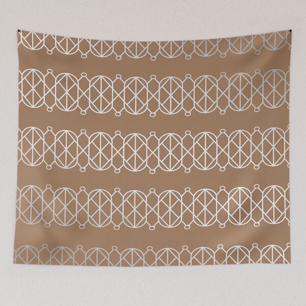 Item preview, Modern Geometric Pattern with Circles and Lines on Cinnamon designed and sold by simplydesignart.