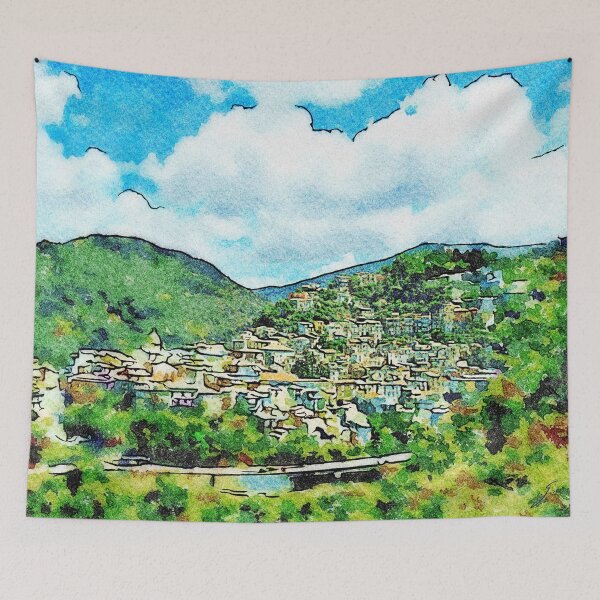 Item preview, Landscape with village in the mountains designed and sold by Giuseppe Cocco.