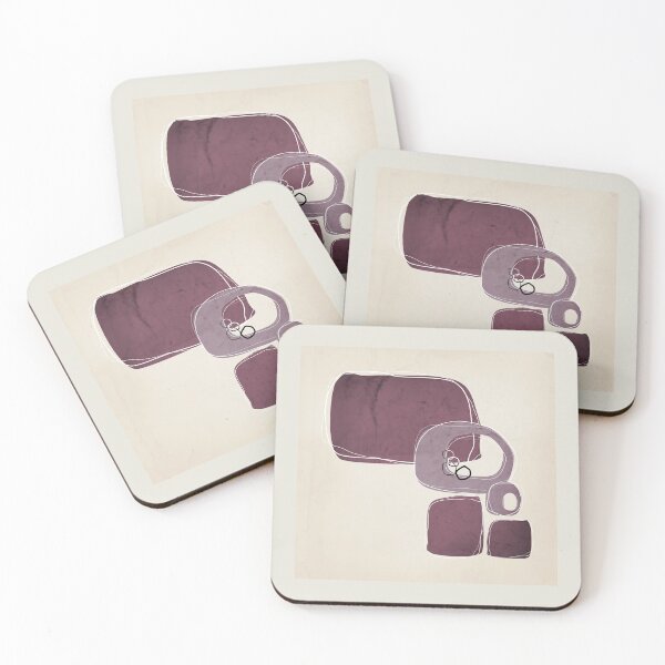 Item preview, Retro Abstract Design in Mauve and Mulberry designed and sold by simplydesignart.