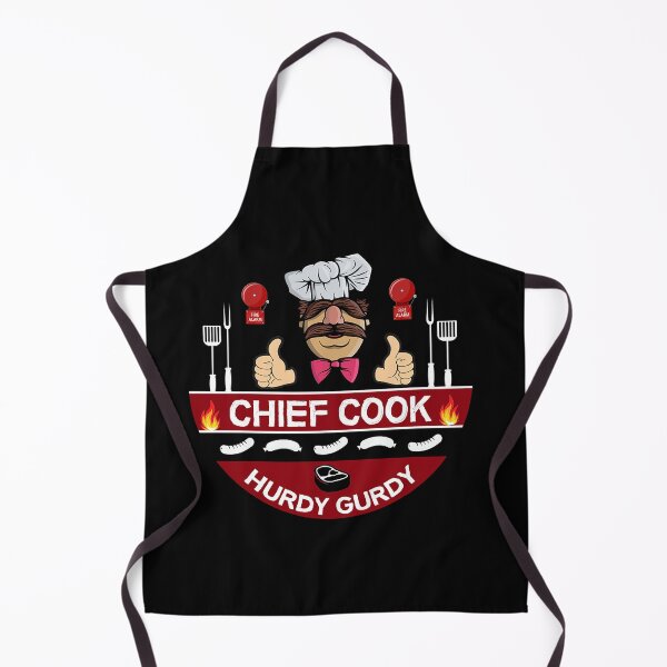 Hurdy Gurdy Bork Bork Cook - Bad Cook Apron Gifts - Lazy Cooks - Funny Swedish Chef Apron