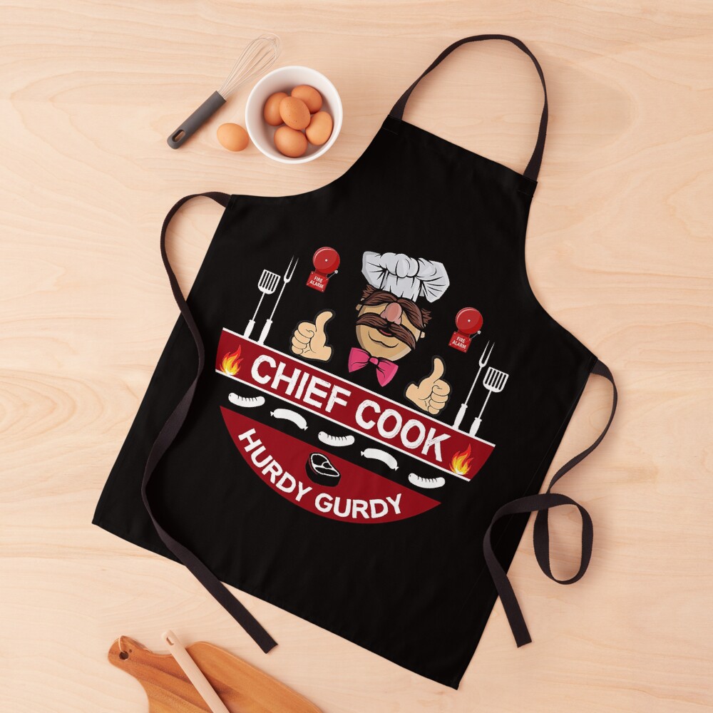 Hurdy Gurdy Bork Bork Cook - Bad Cook Apron Gifts - Lazy Cooks - Funny Swedish Chef Apron