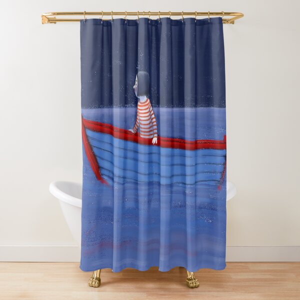 bigger little boat Shower Curtain