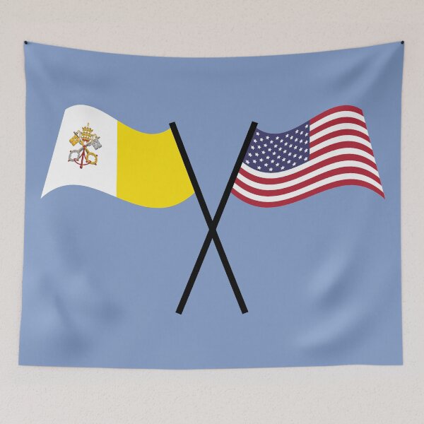 Item preview, Crossing Flags: Vatican City and United States designed and sold by Modern World Catholic.