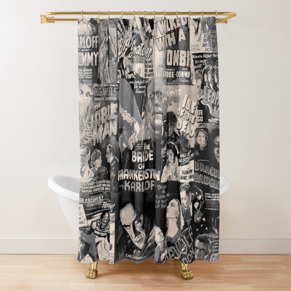 Retro Gothic Tattoo Punk Horror Skull Pattern Bathroom Waterproof Shower Curtain 