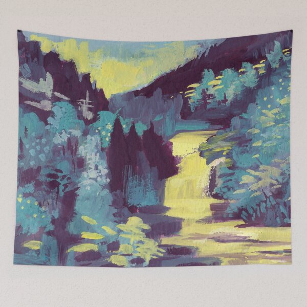 Item preview, Golden Waterfalls - Abstract Landscape #1 designed and sold by ShaMiLaB.