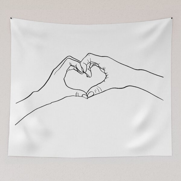 Item preview, Minimalistic Line Art Heart Hands designed and sold by artsandsoul.