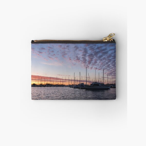 Item preview, Marina Sunset - Silhouetted Yachts and Breezy Cloud Patterns designed and sold by Georgia Mizuleva.