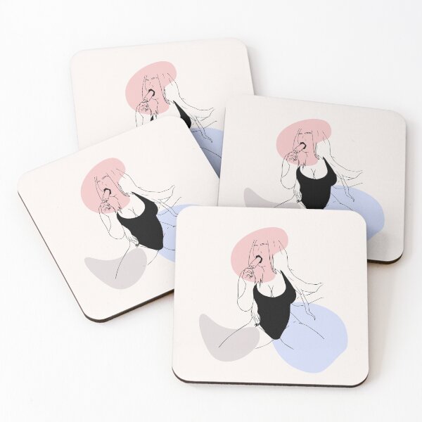 Item preview, Girl eats ice cream , Slender waist, Beautiful body. Stylish graceful faceless ladies. Fashion illustrations with  bubble in nude. Hand drawn vector trendy set. Elegant arts. Outline body parts.   designed and sold by Eshka.