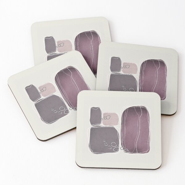 Item preview, Retro Block Design in Mulberry and Aubergine designed and sold by simplydesignart.
