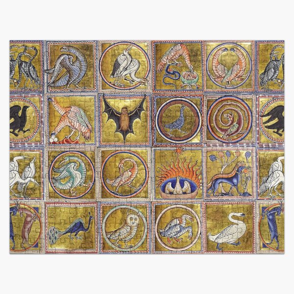 Vista previa del artículo con la obra «BESTIARIO MEDIEVAL, ANIMALES FANTÁSTICOS EN COLORES ORO ROJO AZUL», diseñado y vendido por BulganLumini.