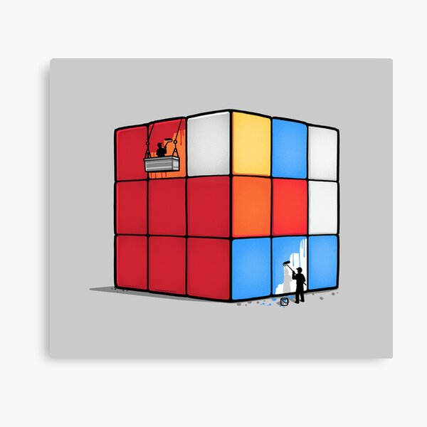 Solving the cube Canvas Print