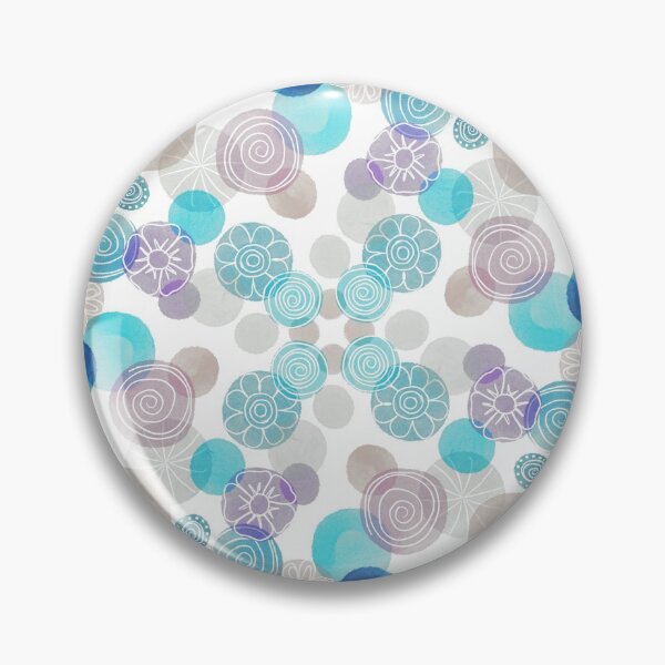 Item preview, “Floral in Blue Berry Colours” | Flowers And Circles designed and sold by LiseHoltArt.