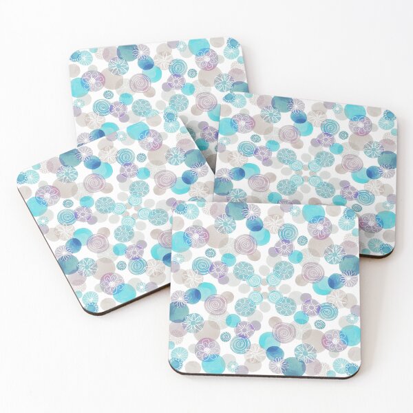 Item preview, “Floral in Blue Berry Colours” | Flowers And Circles designed and sold by LiseHoltArt.