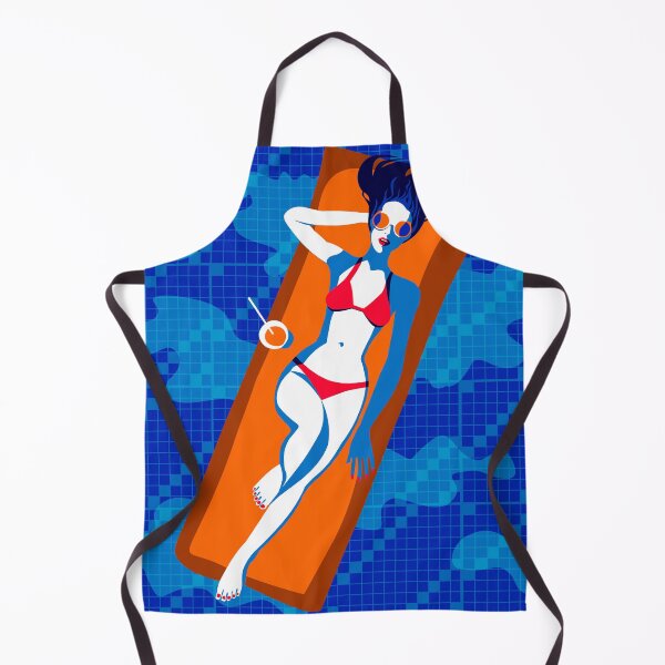 Item preview, girl on an air mattress in the pool designed and sold by AvotArt.