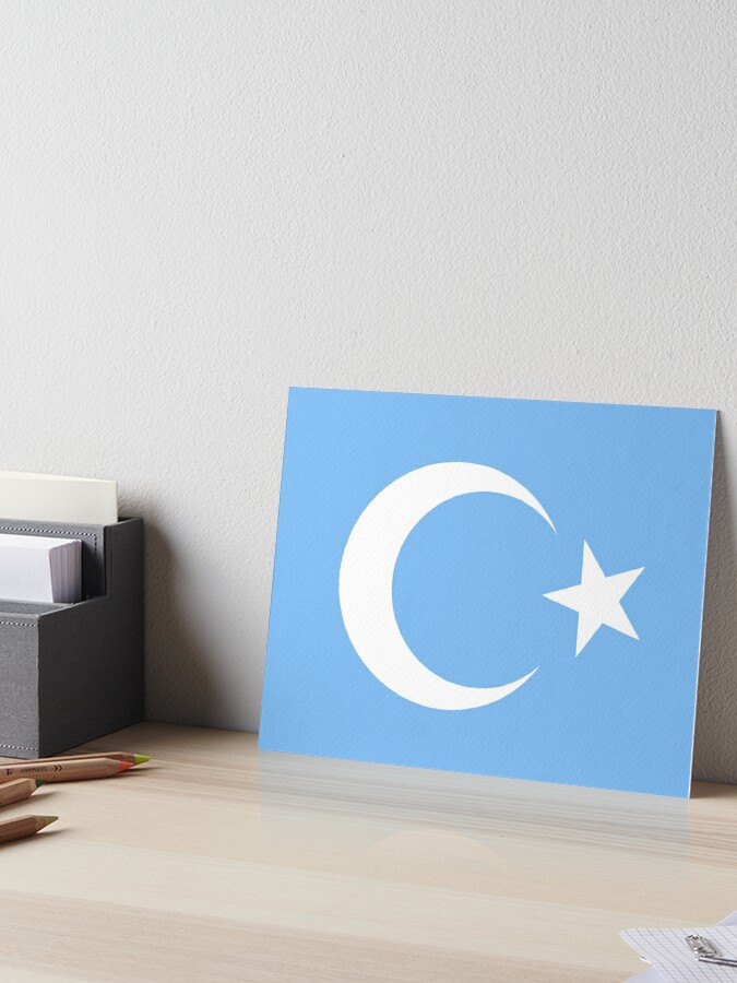 Turkestan Mond Stern Halbmond Turkestanische Flagge Flagge Ostturkestans Rein Einfach Galeriedruck Von Tomsredbubble Redbubble