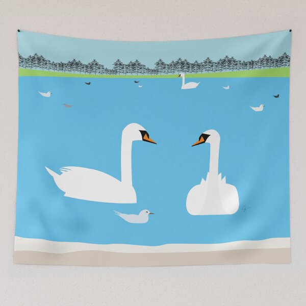 Item preview, Round Pond Swans, Kensington Gardens, London, England designed and sold by Lyman Creative Co..