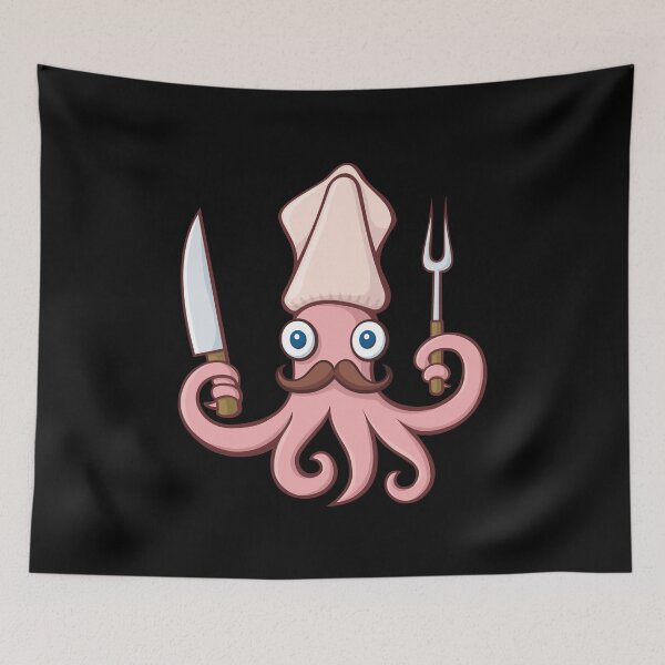 Item preview, Squid Chef Cartoon designed and sold by sifis.