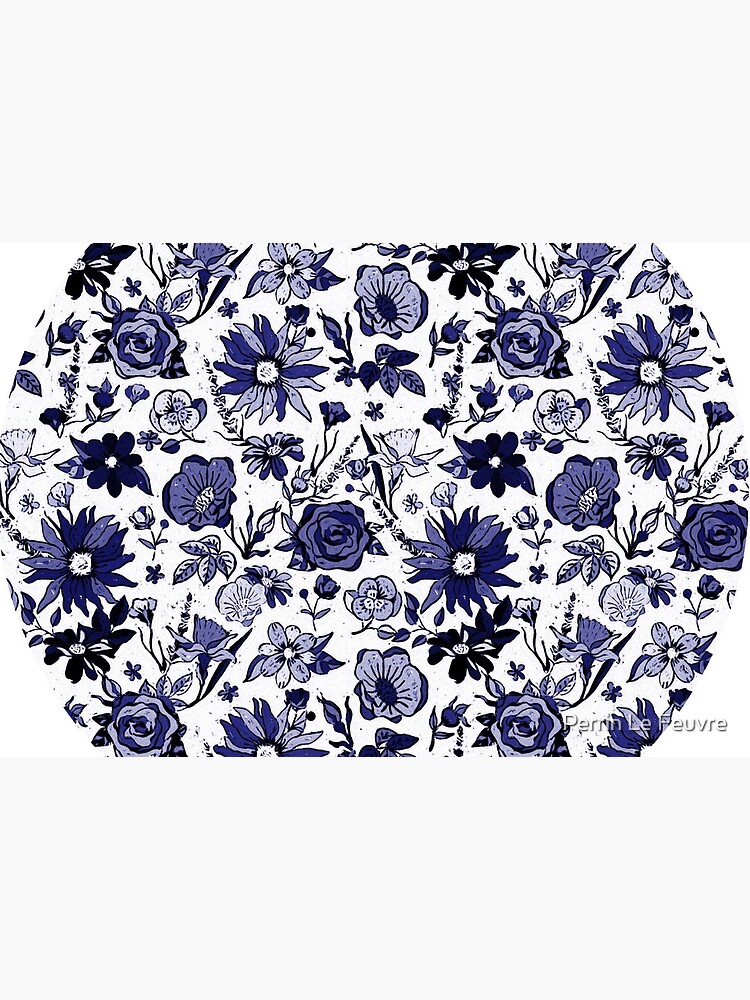 Navy Blue & White China Chintz by PerrinLeFeuvre