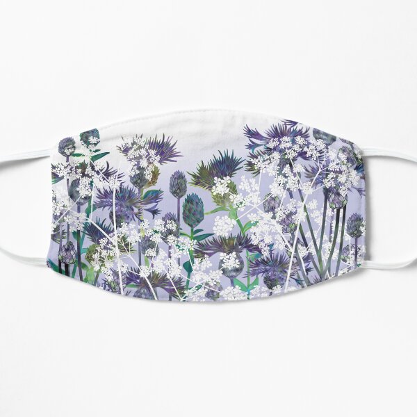 Blue Flowers, Centaurea, Knapweed & Cow Parsley Flat Mask