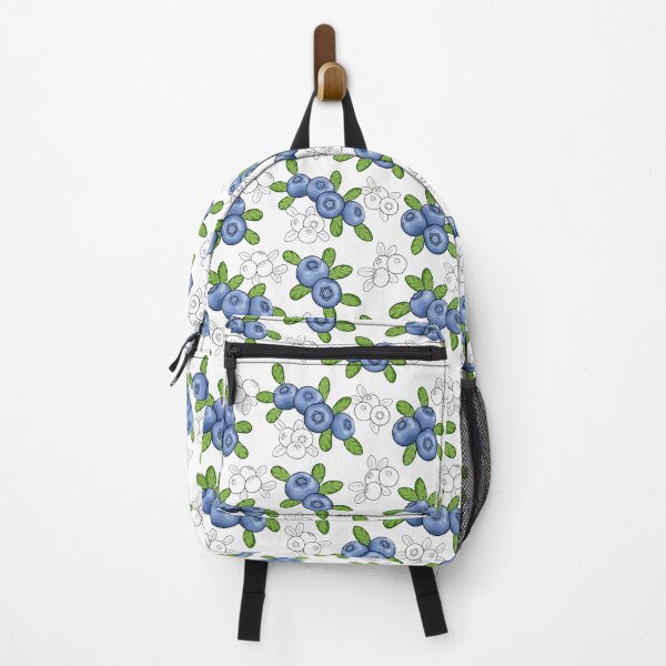 Item preview, seamless pattern berry blueberry with leaves, contour outline, symbol of summer designed and sold by Yevheniia Hulinska.