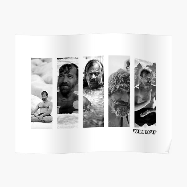 Wim Hof Black and White Poster