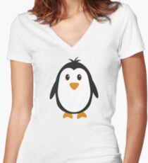 Cute Penguin Women's Fitted V-Neck T-Shirt