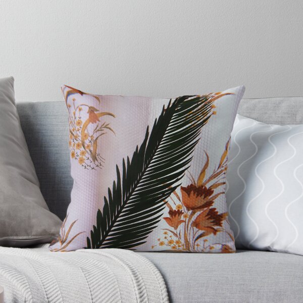 Item preview, White and Bronze Floral Print Black Feather designed and sold by deesnutz69.