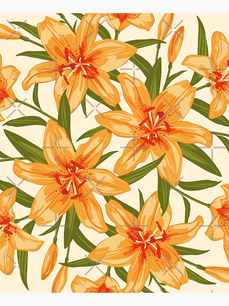 Orange Lilies. Flower illustration by lents