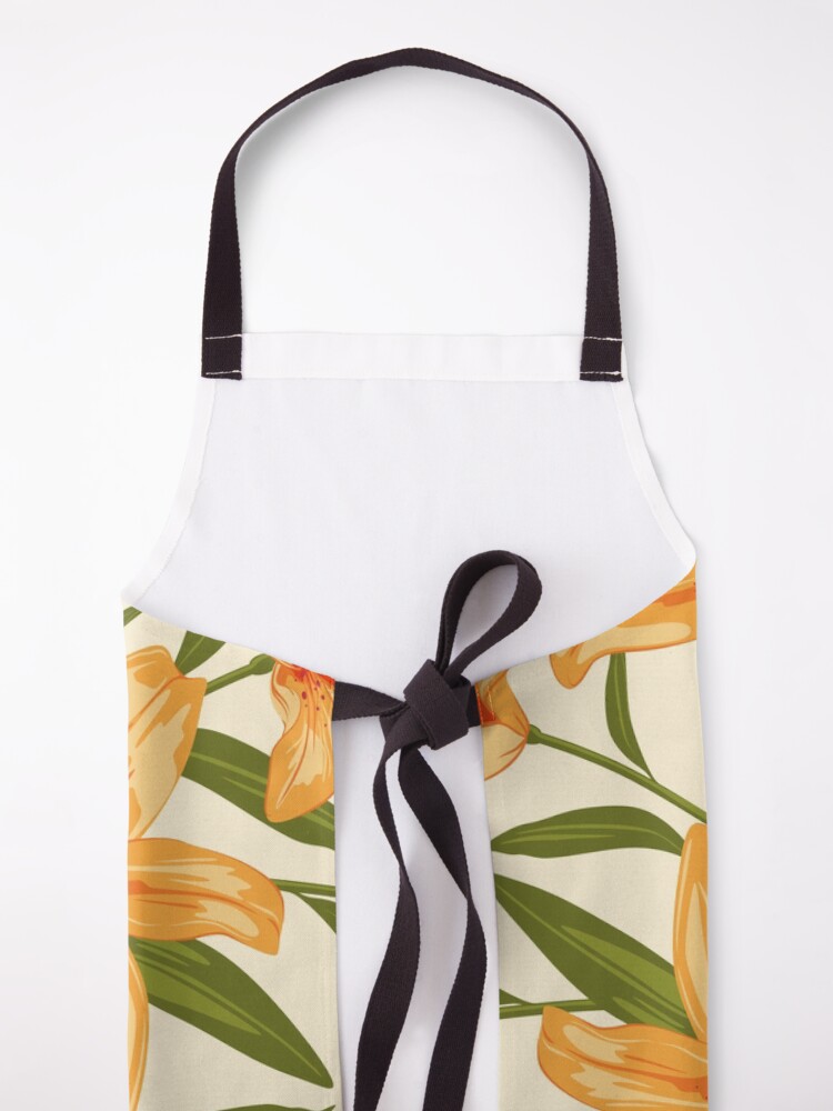 Alternate view of Orange Lilies. Flower illustration Apron