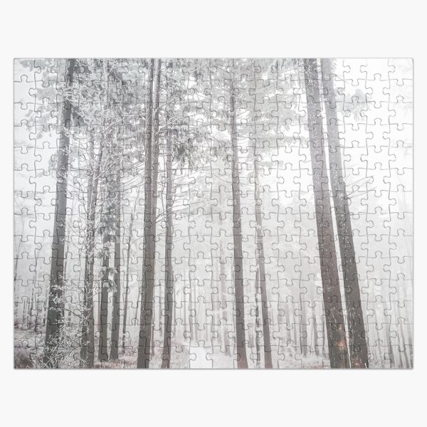 Mysterious road in a frozen foggy forest Jigsaw Puzzle