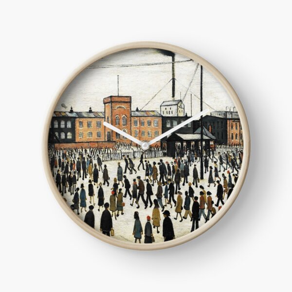 LOWRY, Artist, Matchstick men, Laurence Stephen Lowry, Going to Work. Clock