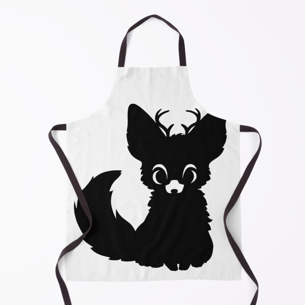 Item preview, Cute Fantasy Fox with Stag Horns Black designed and sold by ByJezie.