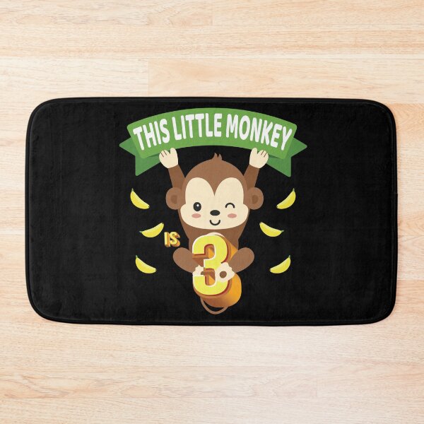 Item preview, This Little Monkey Is 3 Years Old Kid 3rd Birthday Monkeys graphic designed and sold by Grabitees.