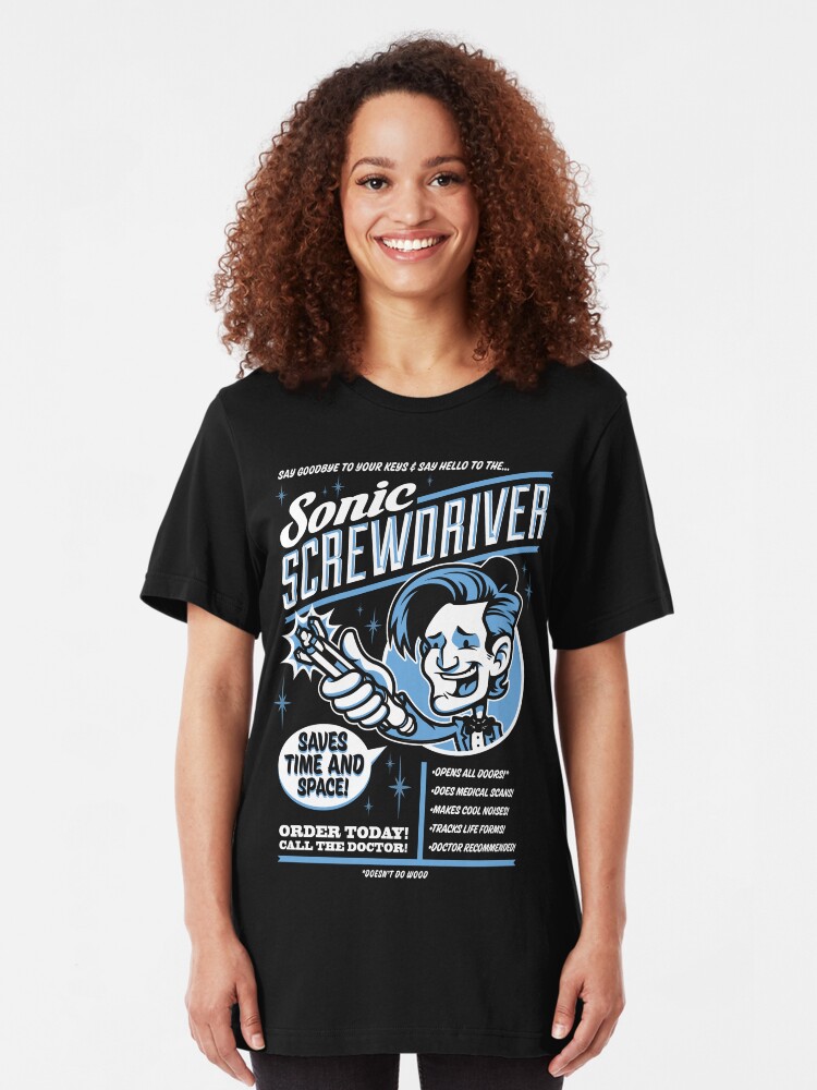 Alternate view of Sonic Screwdriver Ad Slim Fit T-Shirt