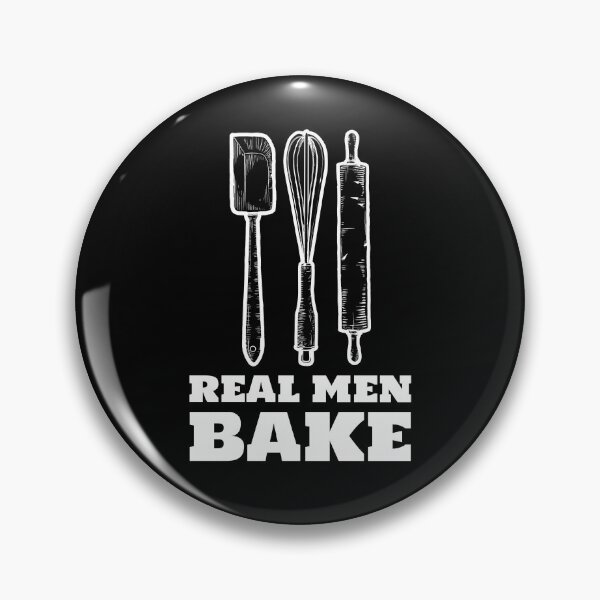 Item preview, Real Men Bake Rolling Pin Whisk White designed and sold by quoteology.