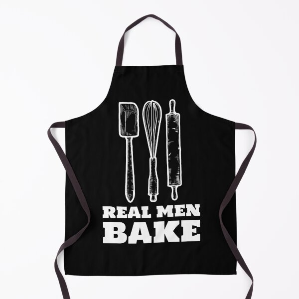 Item preview, Real Men Bake Rolling Pin Whisk White designed and sold by quoteology.