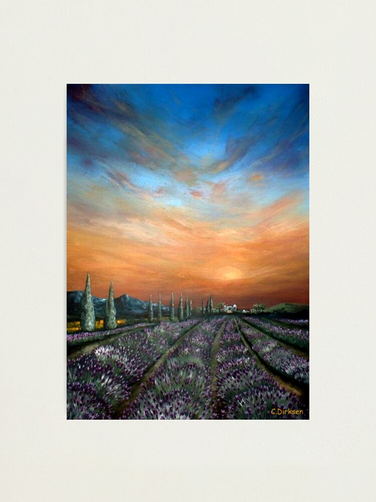 Alternate view of Lavender Field Sunset Photographic Print