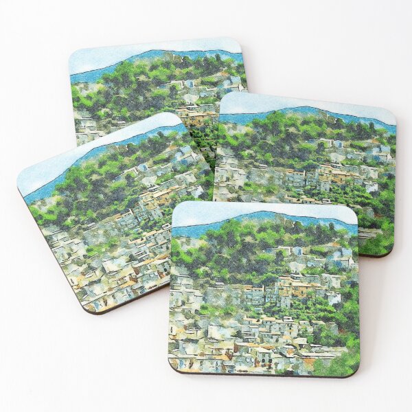 Item preview, Buildings of the village on the hill among the trees designed and sold by Giuseppe Cocco.